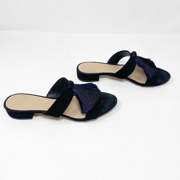 Loeffler Randall Black Sandals with Blue Tassels - Picture 3 of 8